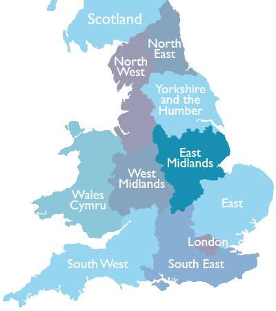 East Midlands Map